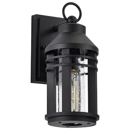 Nuvo Wilton - 1 Light Small Wall Lantern - Matte Black with Clear Seeded Glass 60/8101